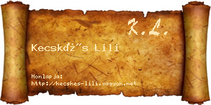 Kecskés Lili névjegykártya